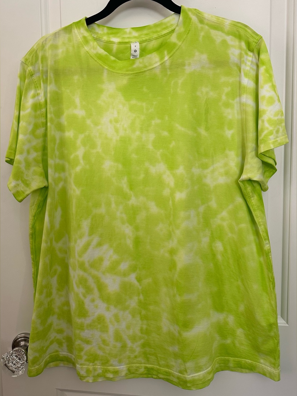 Lululemon All Yours Tee Tie Dye Eccentric Lime Pima Cotton Size 8
